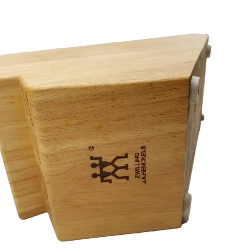 Zwilling J.A. Henckels 20 Slot Wooden Knife Block Angled Countertop